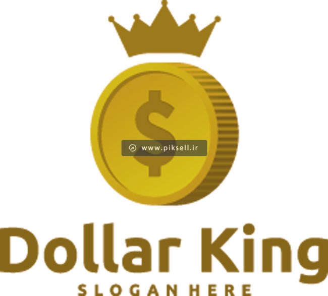 دانلود طرح لایه باز لوگوی سکه پادشاهی تاجدار یا Dollar King