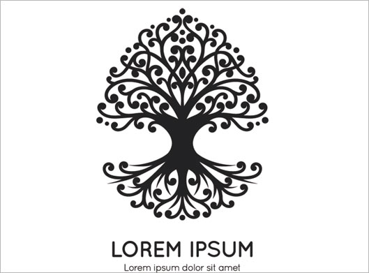 طرح وکتور لایه باز لوگوی درخت و ریشه با فرمتهای eps و ai