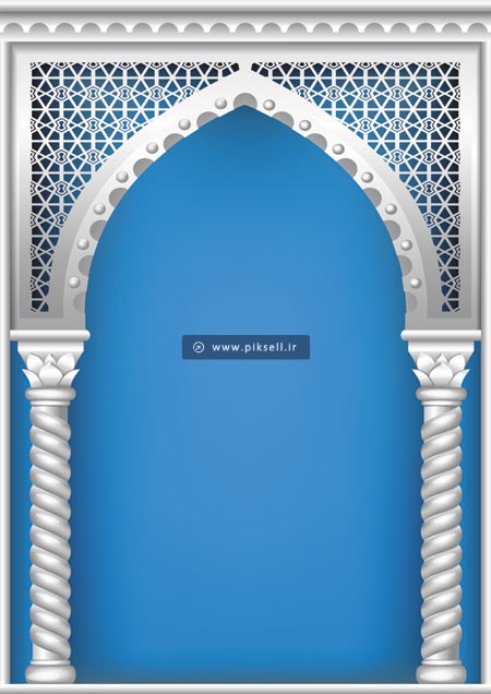 فایل لایه باز وکتور محراب و سر درب مسجد با فرمتهای eps و ai