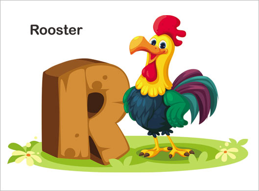 وکتور لایه باز طرح گرافیکی و کارتونی خروس یا rooster