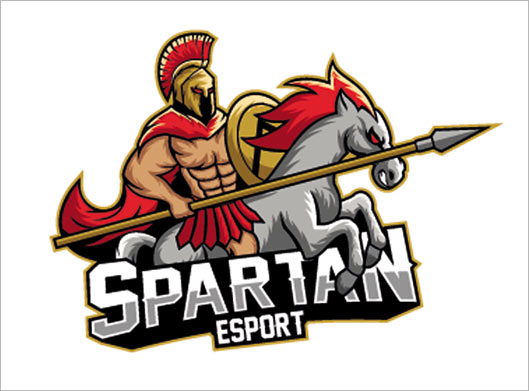طرح وکتور لوگوی بازی جنگی یا spartan