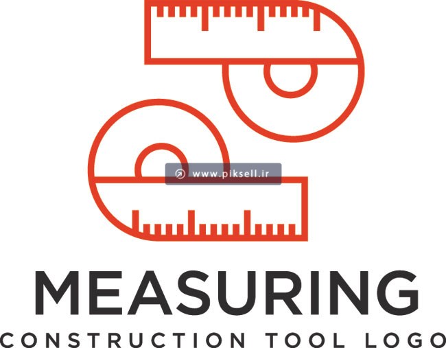 وکتور لایه باز لوگوی خطی متر یا اندازه گیری یا لوگوی Measuring