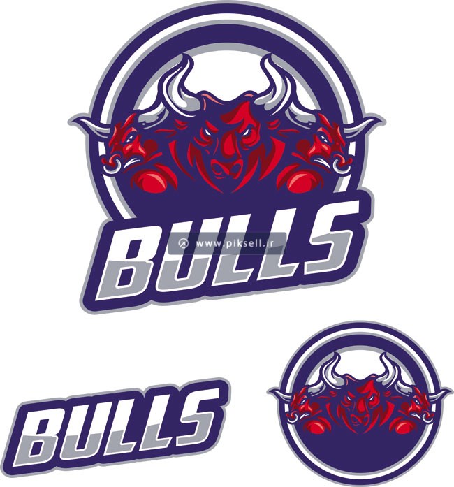 فایل وکتور لایه باز لوگوی bulls یا لوگوی بوفالوی قرمز