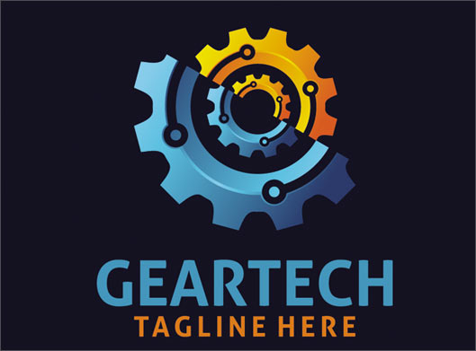 دانلود وکتور لوگوی geartech یا نماد چرخدنده و مدار