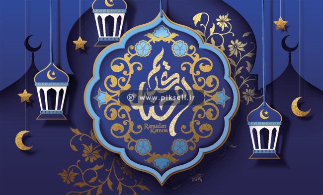 وکتور بکگراند لایه باز با نماد سنتی برای ماه رمضان