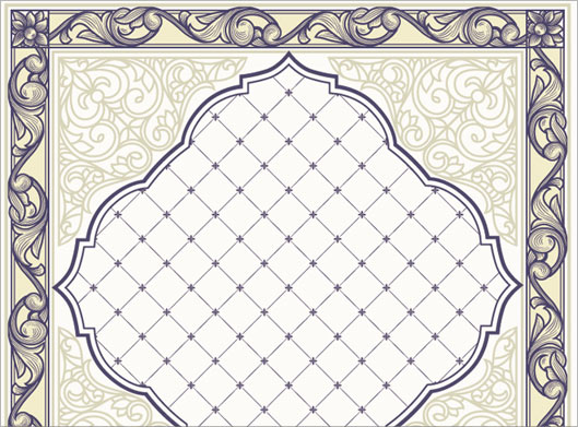 وکتور طرح کادر و حاشیه مربعی با نقوش گلدار