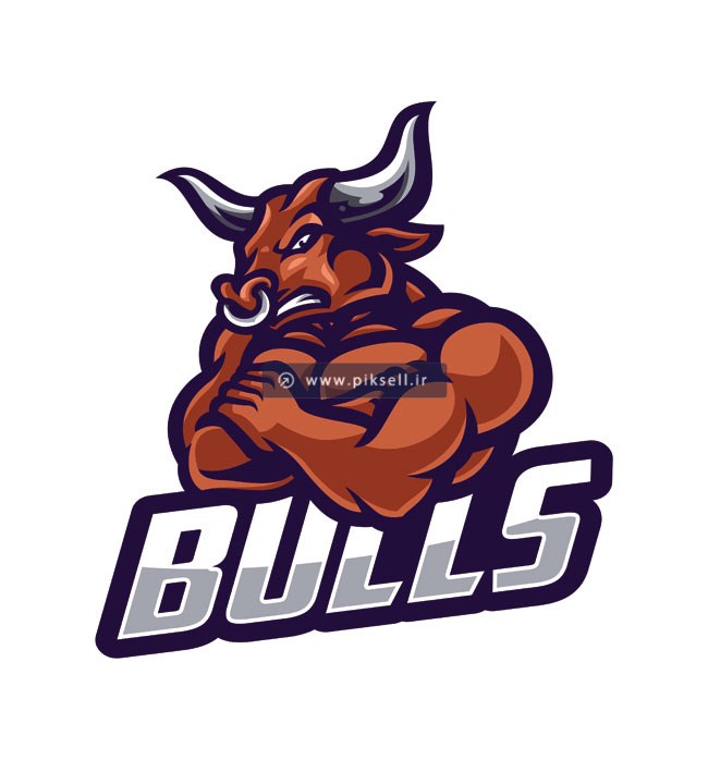 دانلود فایل لایه باز وکتور لوگوی bulls یا لوگوی بوفالوی قرمز خشمگین