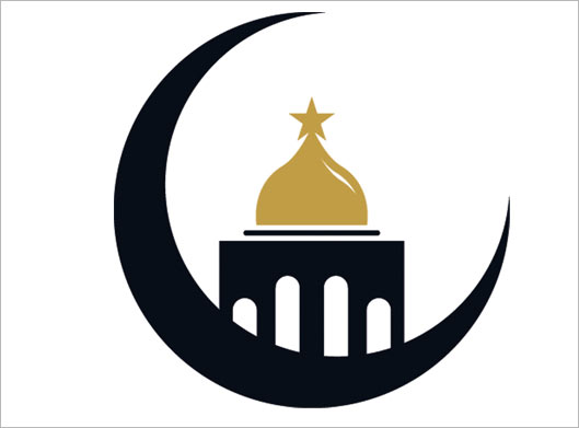 وکتور طرح لوگوی هلال ماه و نماد مسجد با فرمتهای eps و ai