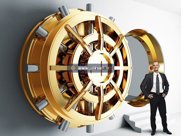 عکس با کیفیت از گاوصندوق بزرگ با درب دایره ای با فرمت jpg