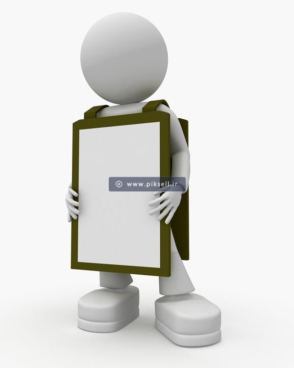 عکس با کیفیت از آدمک سفید بنر آویزی
