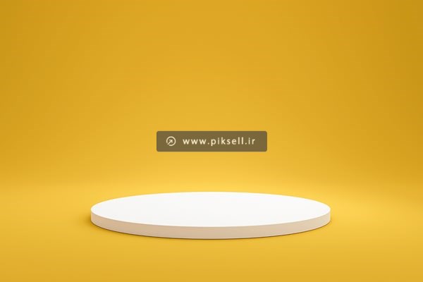 عکس با کیفیت از دایره تخت سفید با پس زمینه زرد