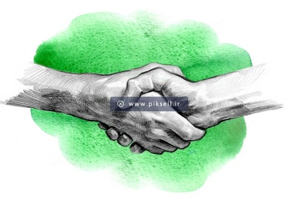 عکس با کیفیت از دست دادن به نشانه صلح