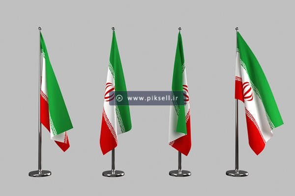عکس با کیفیت از کالکشن پرچم ایران روی پایه