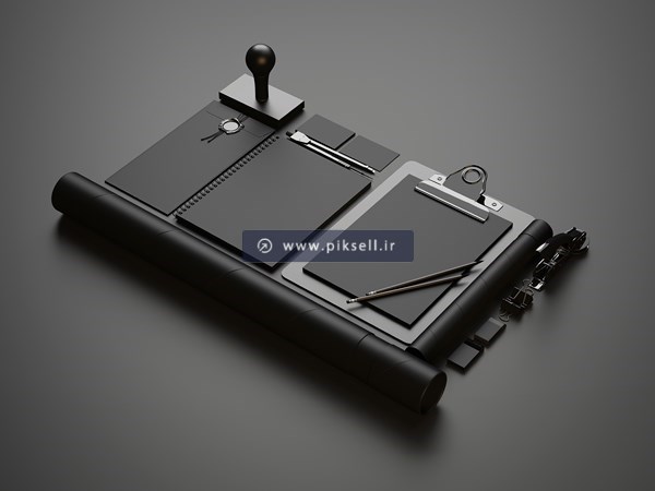 عکس با کیفیت از مجموعه وسایل میز مدیریت کنار هم