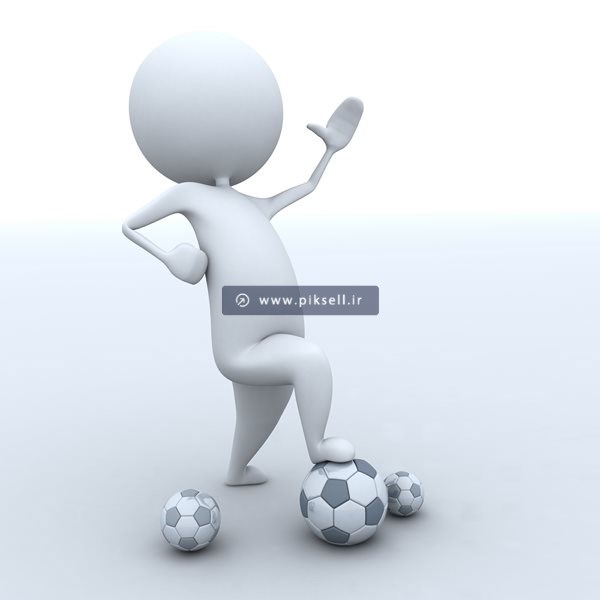 عکس با کیفیت از آدمک سفید و توپ فوتبال