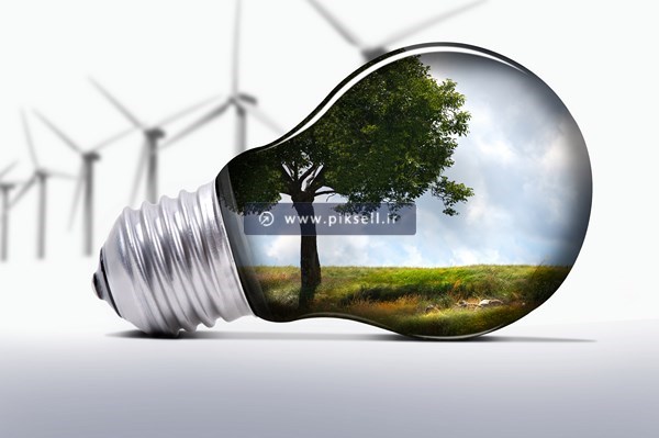 عکس با کیفیت از تصویر طبیعت در حباب لامپ