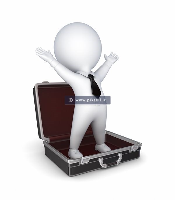 عکس با کیفیت از آدمک درون چمدان