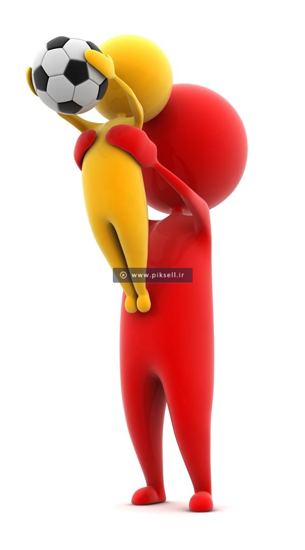 عکس با کیفیت از آدمک زرد و توپ در بغل آدمک قرمز