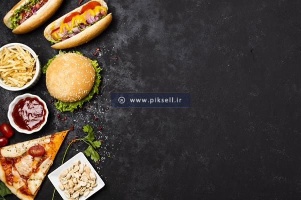 عکس با کیفیت از پس زمینه مشکی با حاشیه ساندویچ ها