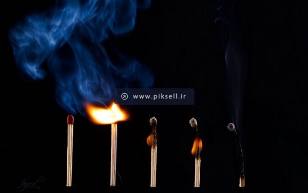 عکس با کیفیت از کبریت های به نوبت سوخته