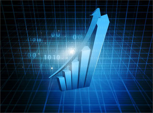 عکس با کیفیت از نمودار رو به بالای آماری