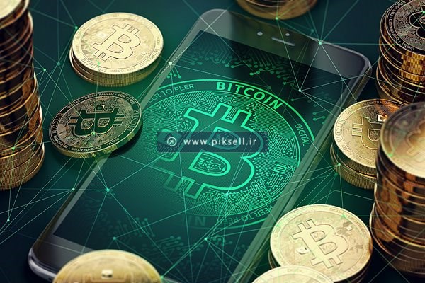 عکس با کیفیت از موبایل با پس زمینه بیت کوین
