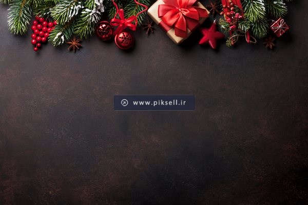 عکس با کیفیت از پس زمینه مشکی با حاشیه کریسمس