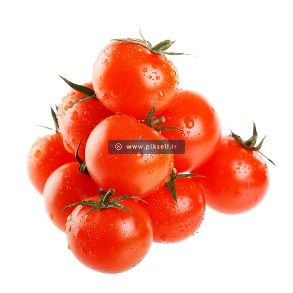 عکس با کیفیت از گوجه های شسته شده خیس