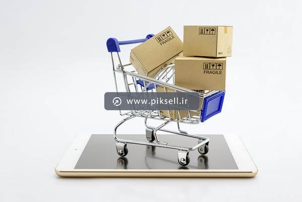عکس با کیفیت از سبد خرید اینترنتی روی تبلت