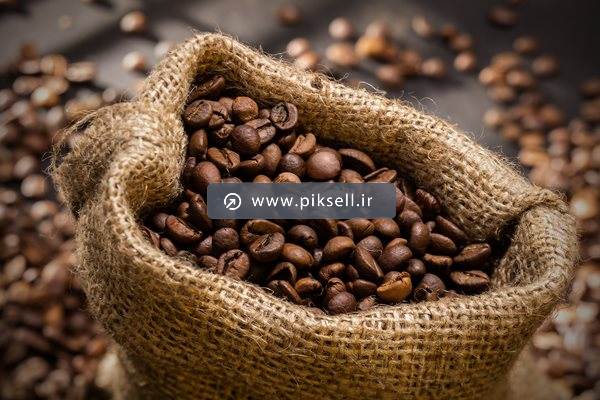 عکس با کیفیت از گونی قهوه های قهوه ای