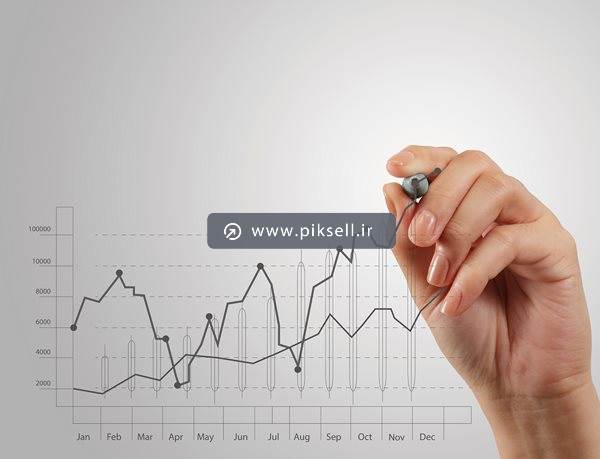 عکس با کیفیت از  کشیدن نمودار با ماژیک روی شیشه