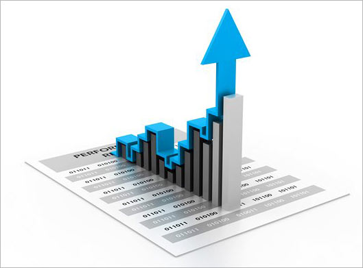 عکس با کیفیت از نمودار و پیکان آبی