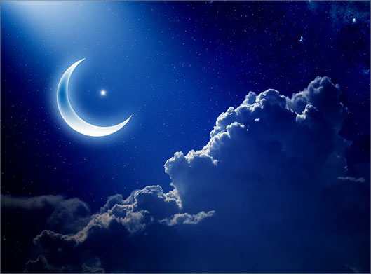 عکس با کیفیت از آسمان شب و نور مهتاب