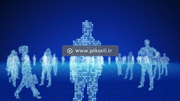 عکس با کیفیت از کاراکتر بدن انسان با بیت های صفر و یک