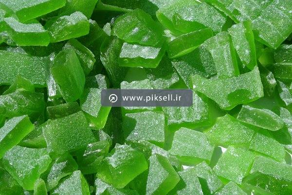 عکس با کیفیت از پس زمینه پاستیل یا راحت الحلقوم سبز