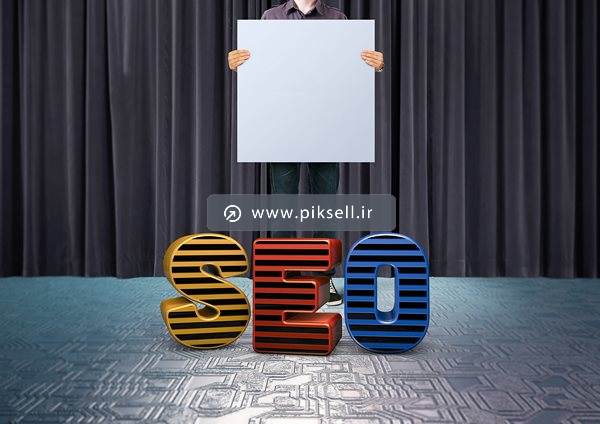 عکس با کیفیت از لوگوی سئو SEO و تابلوی سفید
