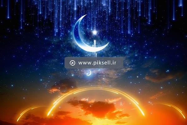 عکس با کیفیت از ماه و ستاره های نورانی