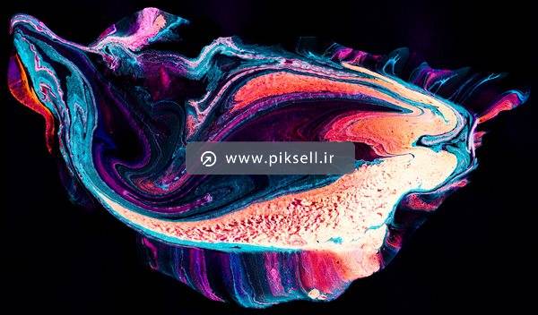 عکس با کیفیت از نقاشی ماهی با هنر ترکیب رنگ