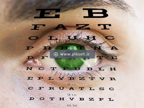 عکس با کیفیت از چشم سبز و حروف انگلیسی