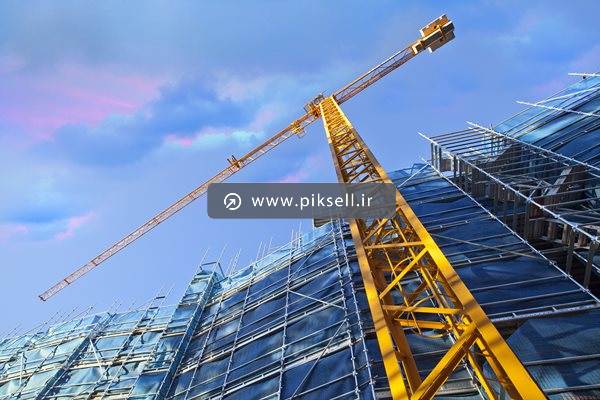 عکس با کیفیت از جرثقیل بزرگ ساختمان سازی