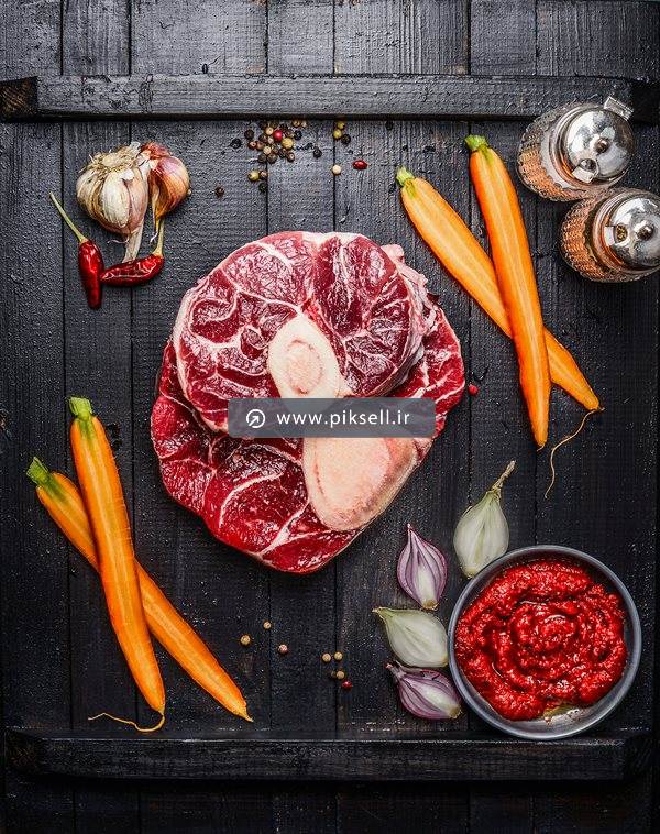عکس با کیفیت از هویج و ماهیچه گوساله