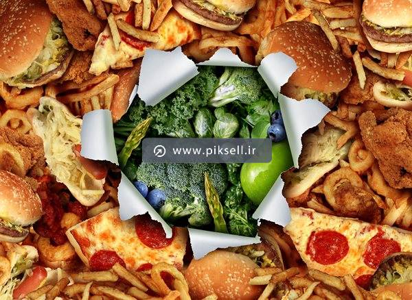 عکس با کیفیت از غذای سالم یا ناسالم
