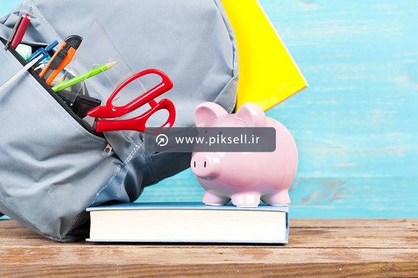 عکس با کیفیت از کوله پشتی و قلک و لوازم التحریر مدرسه