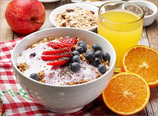 عکس با کیفیت از صبحانه رژیمی و بلوبری