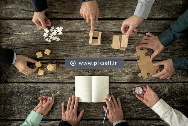 عکس با کیفیت از هم فکری و همکاری در کار و خلاقیت پازلی