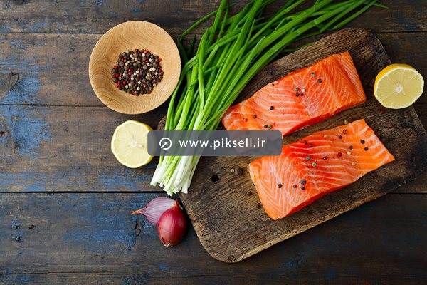 عکس با کیفیت از فیله ماهی نارنجی