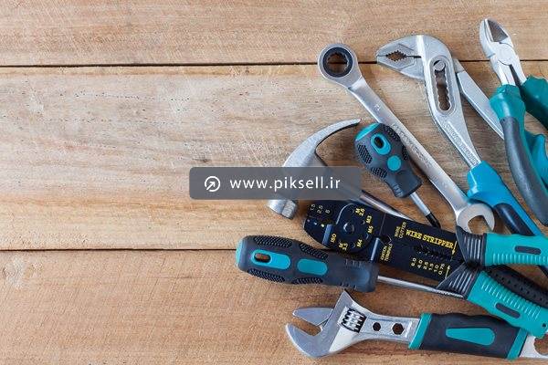 عکس با کیفیت از پس زمینه با ست ابزار آبی