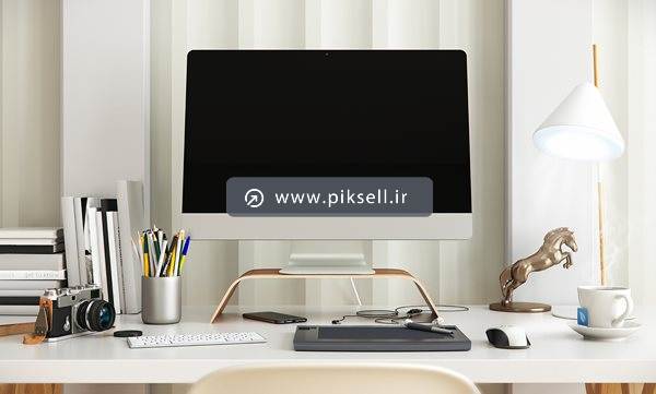 عکس با کیفیت از میز کار گرافیست