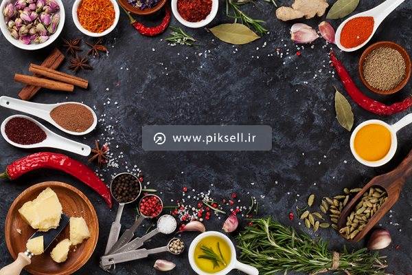 عکس با کیفیت از پس زمینه با دورچین ادویه جات