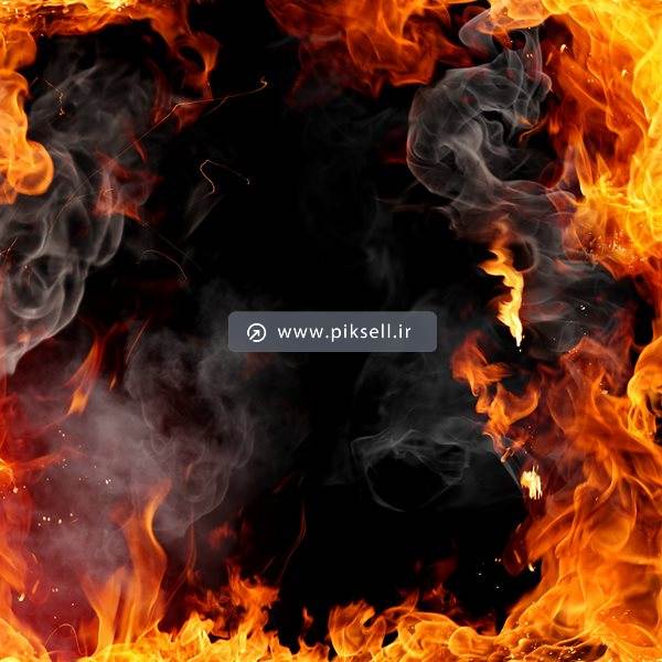 عکس با کیفیت از پس زمینه مشکی و شعله های آتش